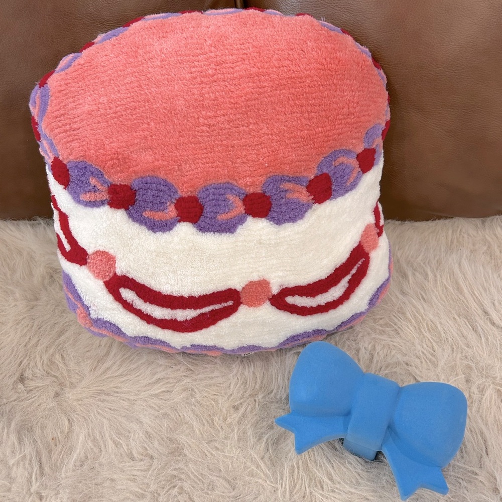 Urban Outfitters bundle tufted cake pillow and bow trinket dish never used
